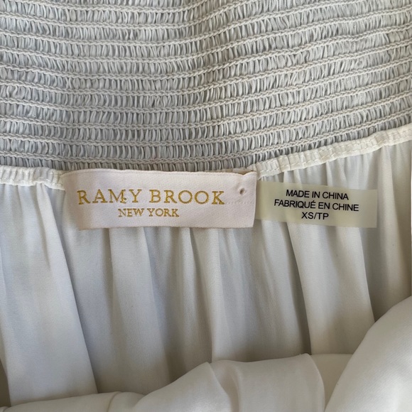 Ramy Brook Tiered Tank Dress White With Gold Detail XS - Picture 3 of 4